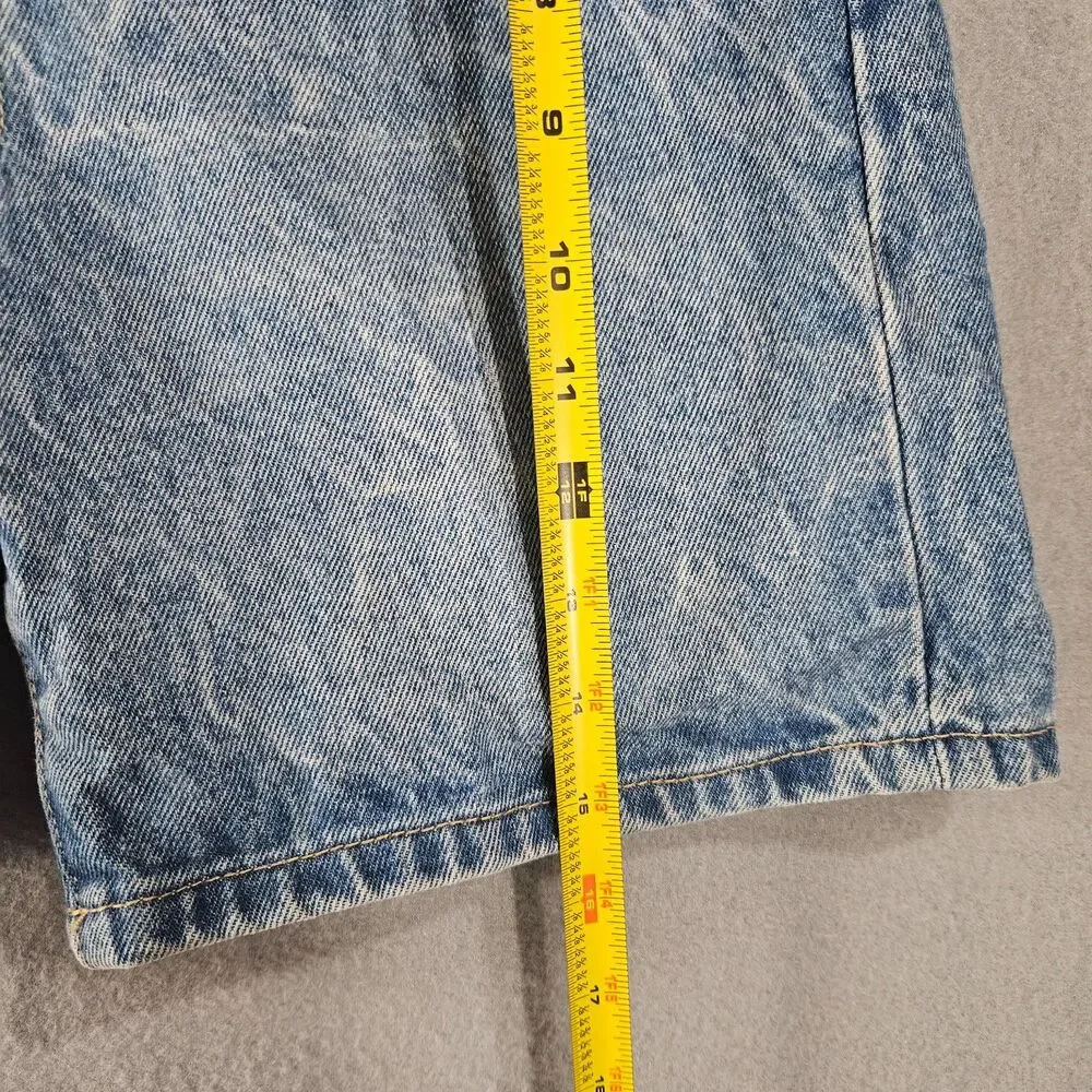Blank NYC Crossover Fair Warning Jean Shorts Med Acid Wash Blue Denim Size 24